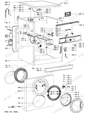 Схема №2 AWOD4505 (F092626) с изображением Инструкция по обслуживанию для стиралки Indesit C00370060