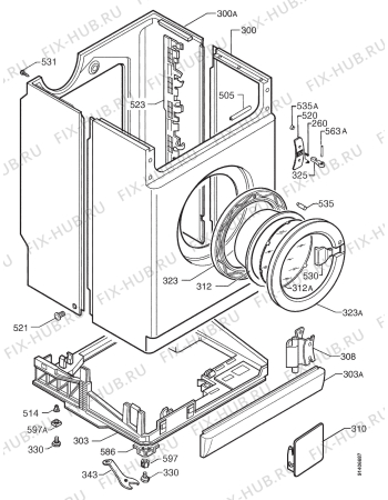 Взрыв-схема стиральной машины Privileg 024737 9 - Схема узла Cabinet + armatures