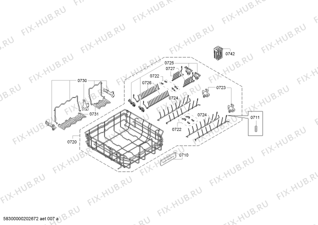 Схема №7 DI260110CN с изображением Ручка для посудомоечной машины Bosch 12009212
