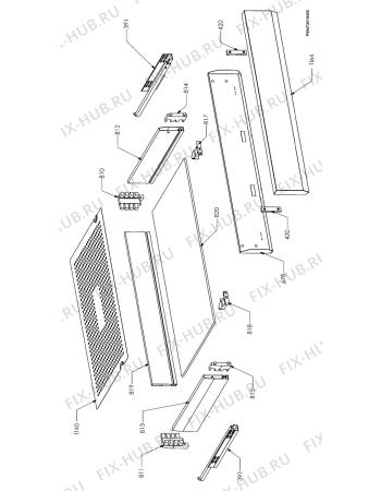 Взрыв-схема плиты (духовки) Zanussi ZCM1080X - Схема узла Section 3