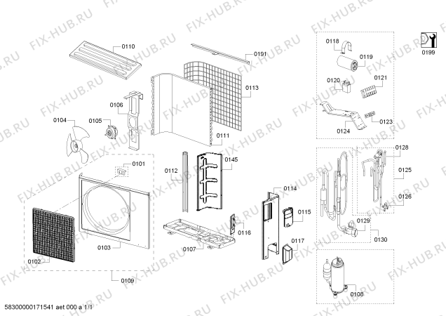 Схема №1 P3ZMA12608 12000 BTU Dıs unite с изображением Клапан для кондиционера Bosch 00746551