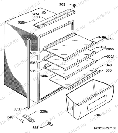 Взрыв-схема холодильника Juno Electrolux JRN30882 - Схема узла Housing 001