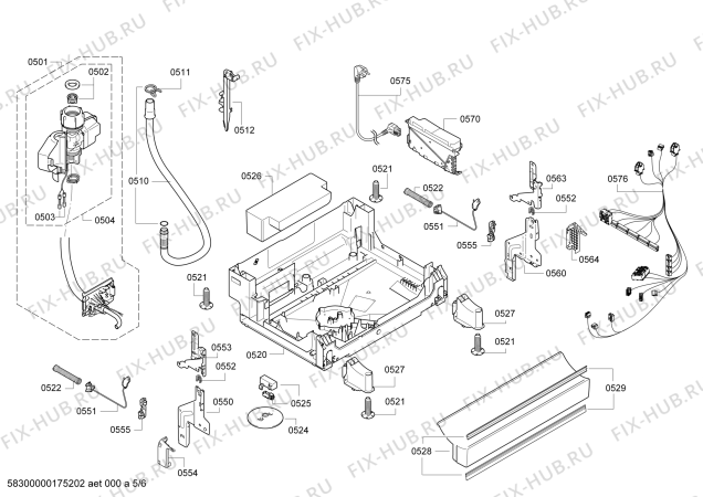Взрыв-схема посудомоечной машины Siemens SN26V896EU - Схема узла 05