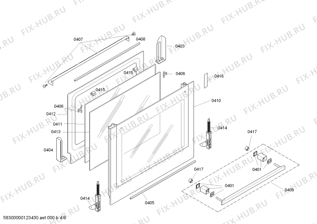 Взрыв-схема плиты (духовки) Bosch HBN770551F - Схема узла 04