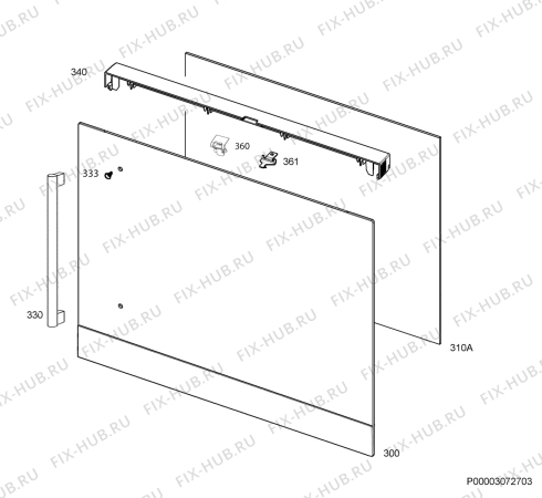 Взрыв-схема плиты (духовки) Electrolux EOR3430DAX - Схема узла Door