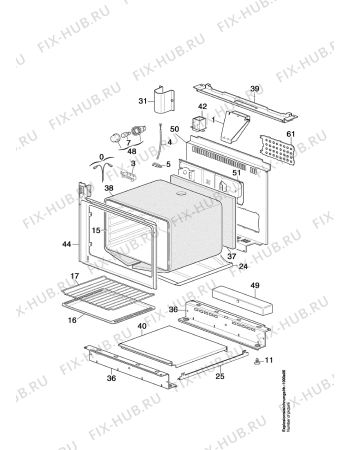 Взрыв-схема плиты (духовки) Arthurmartinelux CM6160W1 - Схема узла Oven