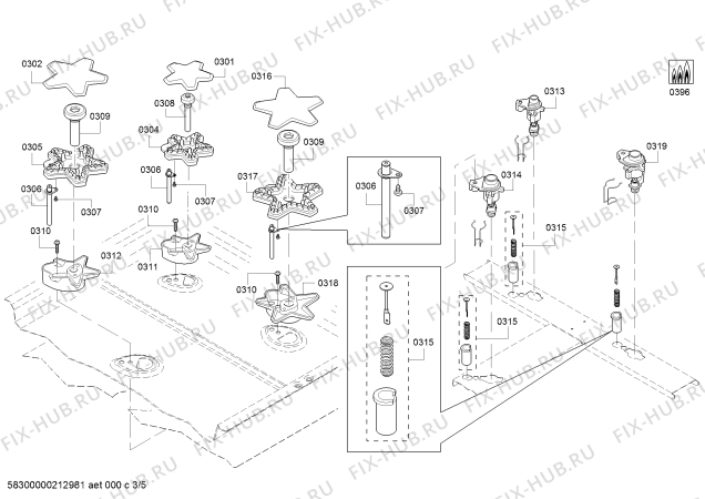 Схема №4 PCG305W Thermador с изображением Регулировочная плата для духового шкафа Bosch 10008206