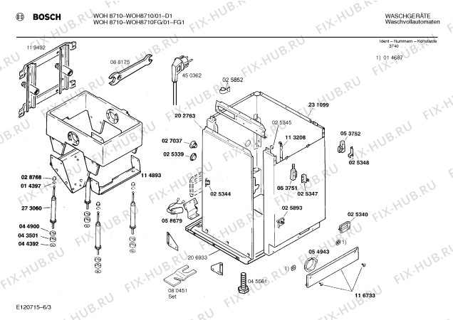 Схема №6 WOH8710FG WOH8710 с изображением Панель для стиралки Bosch 00278441