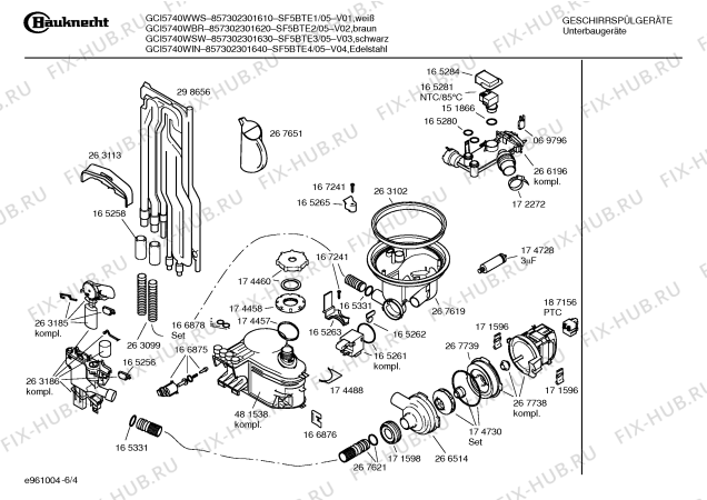 Схема №5 SF5BTE1 GCI5740WWS с изображением Планка для посудомойки Bosch 00362205