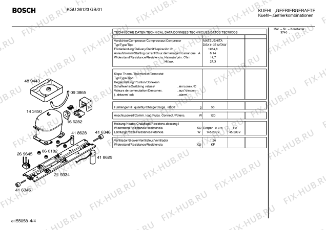 Схема №4 KGU32190 с изображением Силовой модуль для холодильника Siemens 00489439