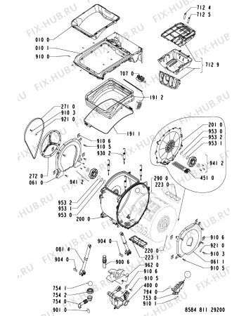 Схема №2 EV 9643 с изображением Декоративная панель для стиралки Whirlpool 481245210263