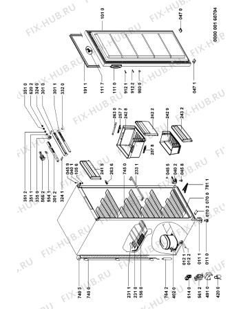 Схема №1 AFG 819/2 с изображением Корпусная деталь для холодильной камеры Whirlpool 481245228866