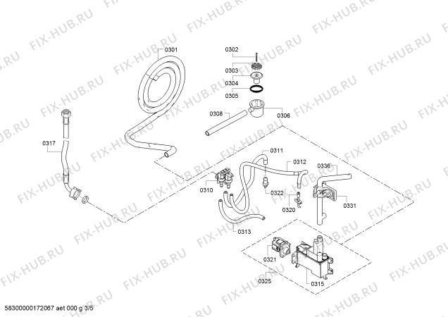 Схема №5 BS485111 с изображением Планка для электропечи Bosch 00684322