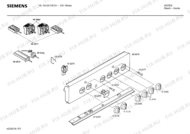 Схема №5 HL53421DK с изображением Инструкция по эксплуатации для духового шкафа Siemens 00519239