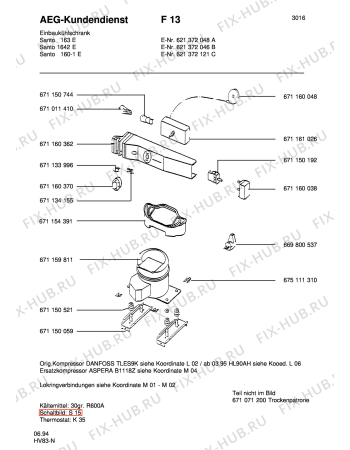 Взрыв-схема холодильника Aeg SAN1642-1 E - Схема узла Refrigerator cooling system