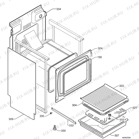 Взрыв-схема плиты (духовки) Zanussi ZCG602/W - Схема узла Housing 001