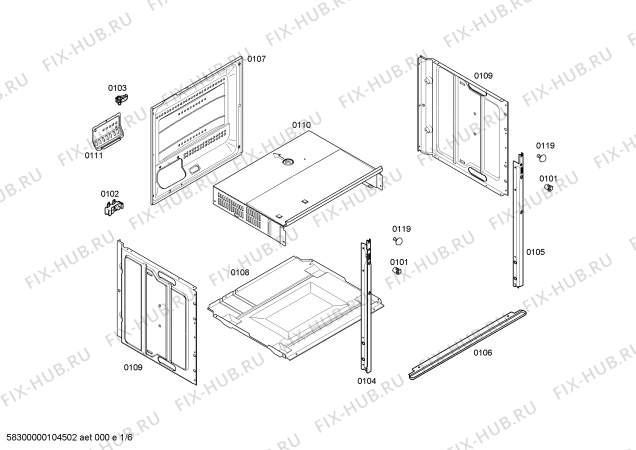 Схема №5 B1644N0GB с изображением Панель управления для электропечи Bosch 00439991