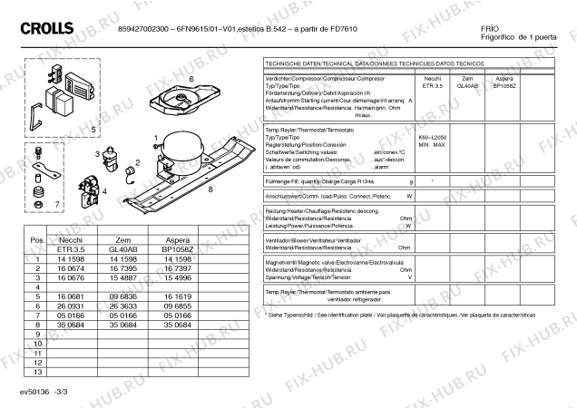 Схема №2 6FN9615 с изображением Испаритель для холодильника Bosch 00352685