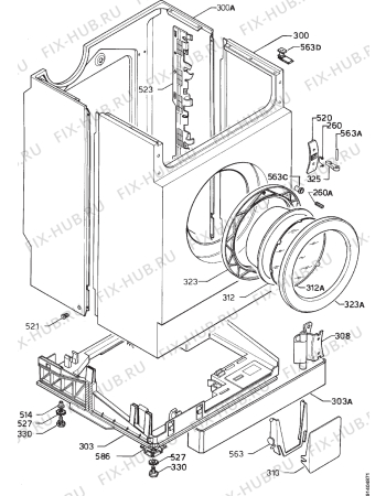 Взрыв-схема стиральной машины Electrolux EW711F - Схема узла Cabinet + armatures