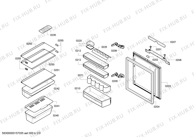 Схема №3 K4316X7GB с изображением Плата для холодильной камеры Bosch 00704928