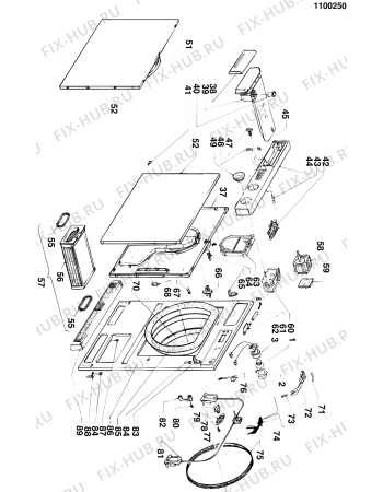 Схема №3 A233CEX (F018555) с изображением Декоративная панель для стиральной машины Indesit C00064894