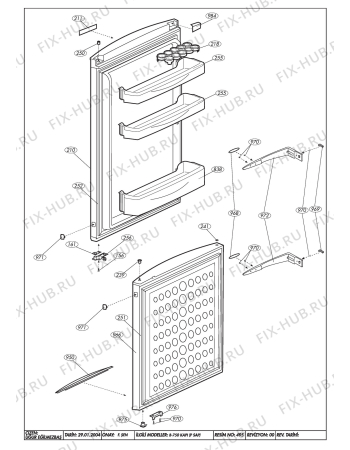 Взрыв-схема холодильника Beko BEKO CDP 7501 A+ (6027487185) - DOOR ACCESSORIES (B-750 P-TYPE HANDLE)