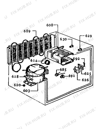 Взрыв-схема холодильника Zanussi BF975 - Схема узла Cooling system 017