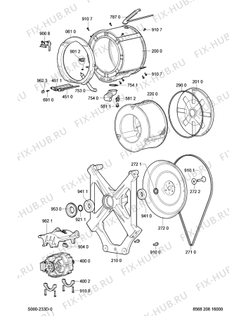 Схема №3 WA 5065 с изображением Винт для стиралки Whirlpool 481250218538