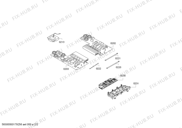 Взрыв-схема плиты (духовки) Siemens EH611FT17E IH6.1 - CombiInduction - Схема узла 02