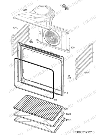 Взрыв-схема плиты (духовки) Juno JB131D8 - Схема узла Oven
