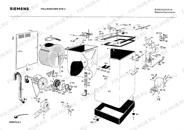Схема №1 WM51 с изображением Зажим шланга для стиралки Siemens 00012002