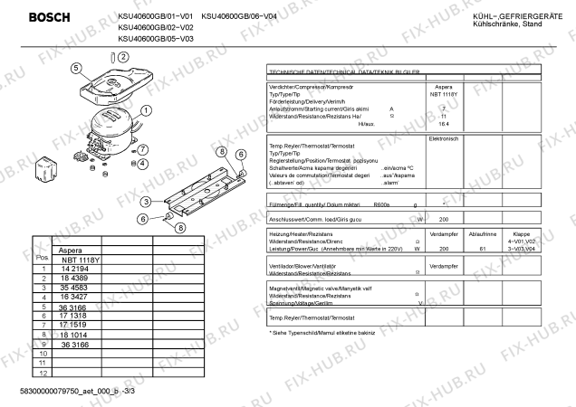 Схема №3 KSU40600GB с изображением Дверь для холодильной камеры Bosch 00218603