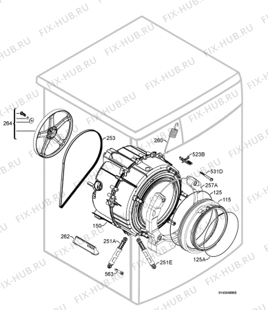 Взрыв-схема стиральной машины Aeg Electrolux L84850A - Схема узла Functional parts 267