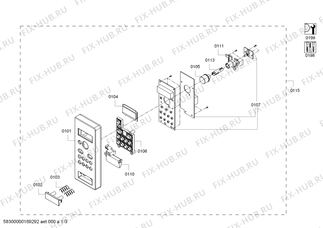 Схема №2 HMT84M451B с изображением Панель управления для микроволновой печи Bosch 00745546