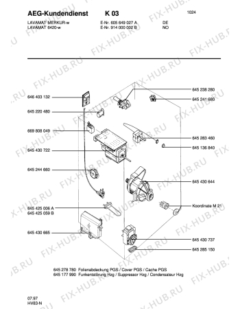 Взрыв-схема стиральной машины Aeg LAVMERKUR - Схема узла Electrical equipment