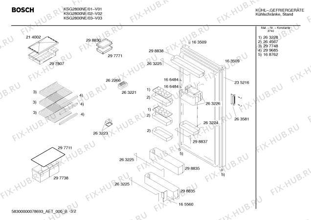 Взрыв-схема холодильника Bosch KSG2800NE - Схема узла 02