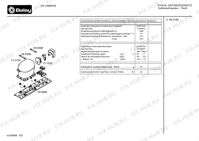 Схема №2 3GV9000 с изображением Инструкция по эксплуатации для холодильной камеры Bosch 00527578