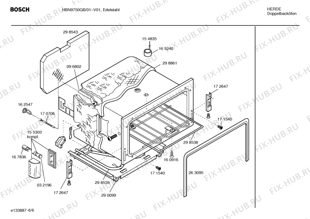 Взрыв-схема плиты (духовки) Bosch HBN9750GB - Схема узла 06