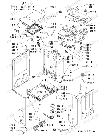 Схема №2 AWT 3288 с изображением Тумблер для стиральной машины Whirlpool 481228219451