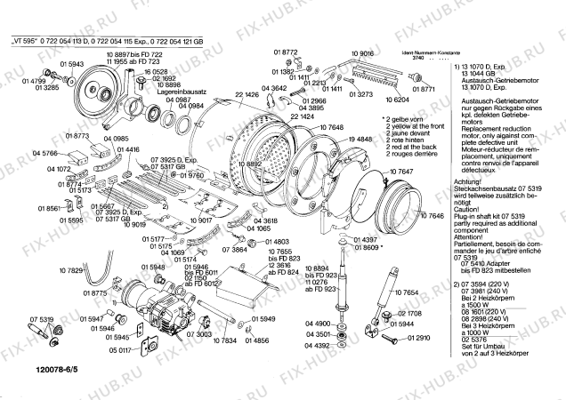Схема №5 0722054115 VT595 с изображением Индикатор для стиралки Bosch 00042033