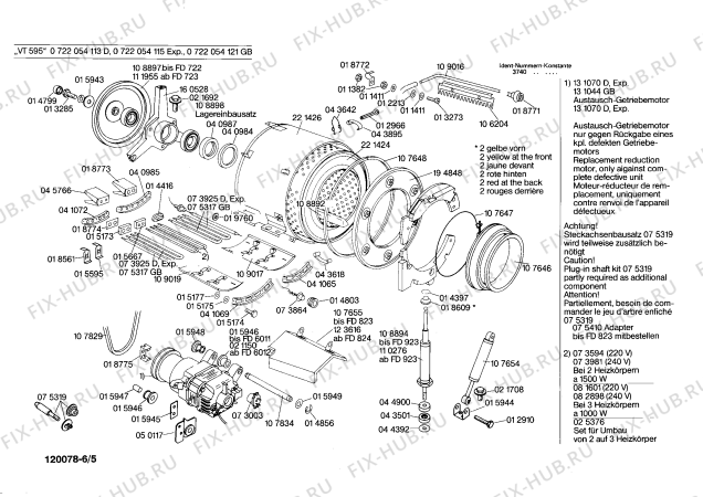 Взрыв-схема стиральной машины Bosch 0722054113 VT595 - Схема узла 05