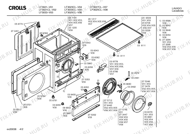 Схема №4 LF3027CL с изображением Панель для стиральной машины Bosch 00276843