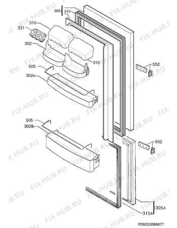 Взрыв-схема холодильника Smeg UKC3170P - Схема узла Door 003