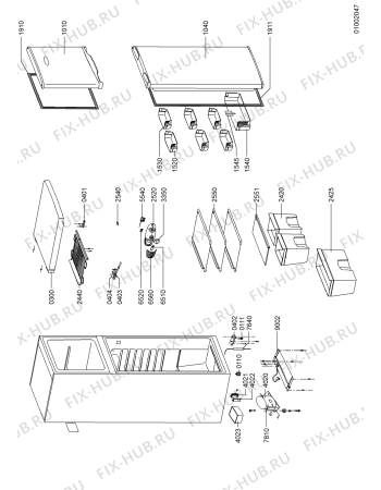 Схема №1 DPA 24/2 с изображением Полка для холодильной камеры Whirlpool 481241829976