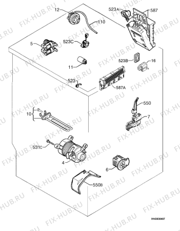 Взрыв-схема стиральной машины Electrolux EWS1050 - Схема узла Electrical equipment 268