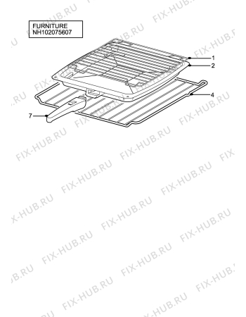 Взрыв-схема плиты (духовки) Electrolux EKC5544K - Схема узла H10 Furniture