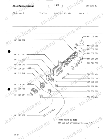 Взрыв-схема плиты (духовки) Aeg 723V-W S 380V - Схема узла Section9