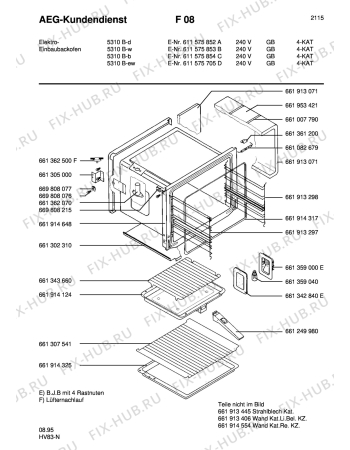 Взрыв-схема плиты (духовки) Aeg COMP. 5310B-W GB - Схема узла Section1