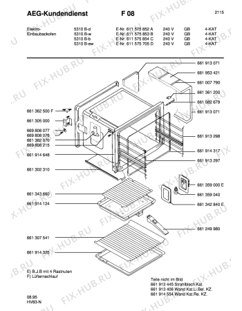 Взрыв-схема плиты (духовки) Aeg COMP. 5310B-D GB - Схема узла Section1