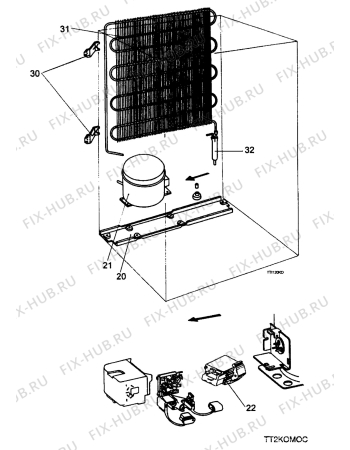 Взрыв-схема холодильника Acec RFNC2412 - Схема узла Cooling system 017